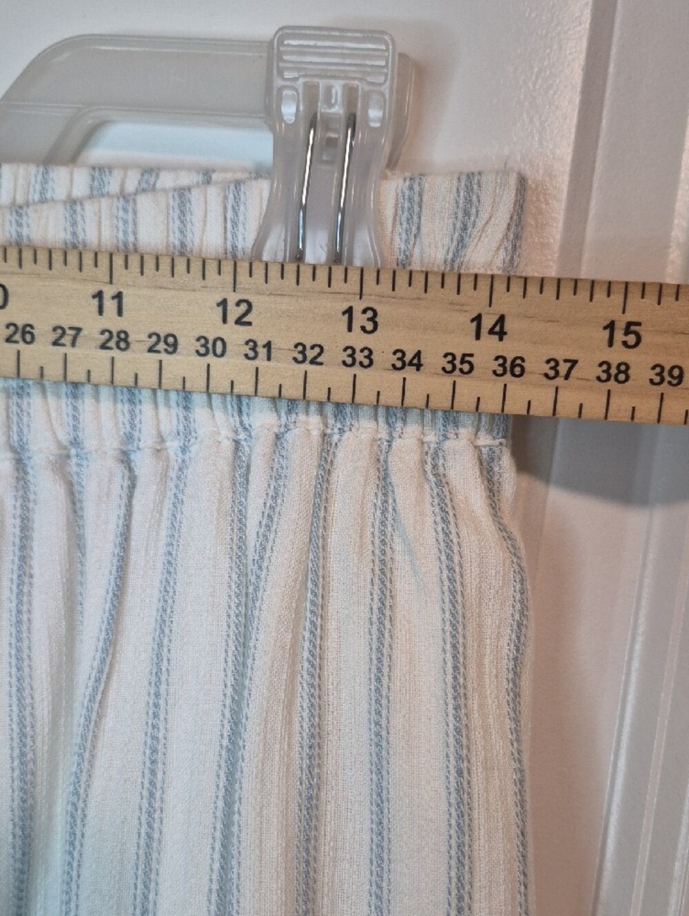 new directions White and Light Blue Striped Tiered Maxi Skirt Size S - Picture 7 of 10